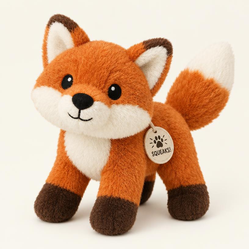 Plush Fox Squeaky Toy